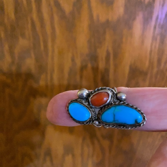 Turquoise / Coral Ring I bought in the 70’s - Picture 6 of 8